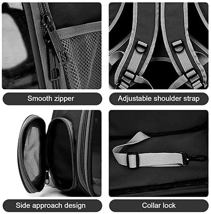 Breathable pet travel backpack carrier for small dogs and cats