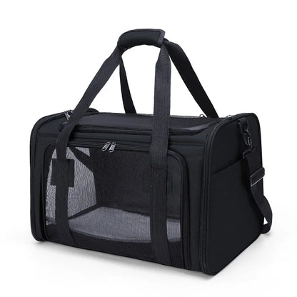 Foldable airline-approved cat and small dog travel tote bag