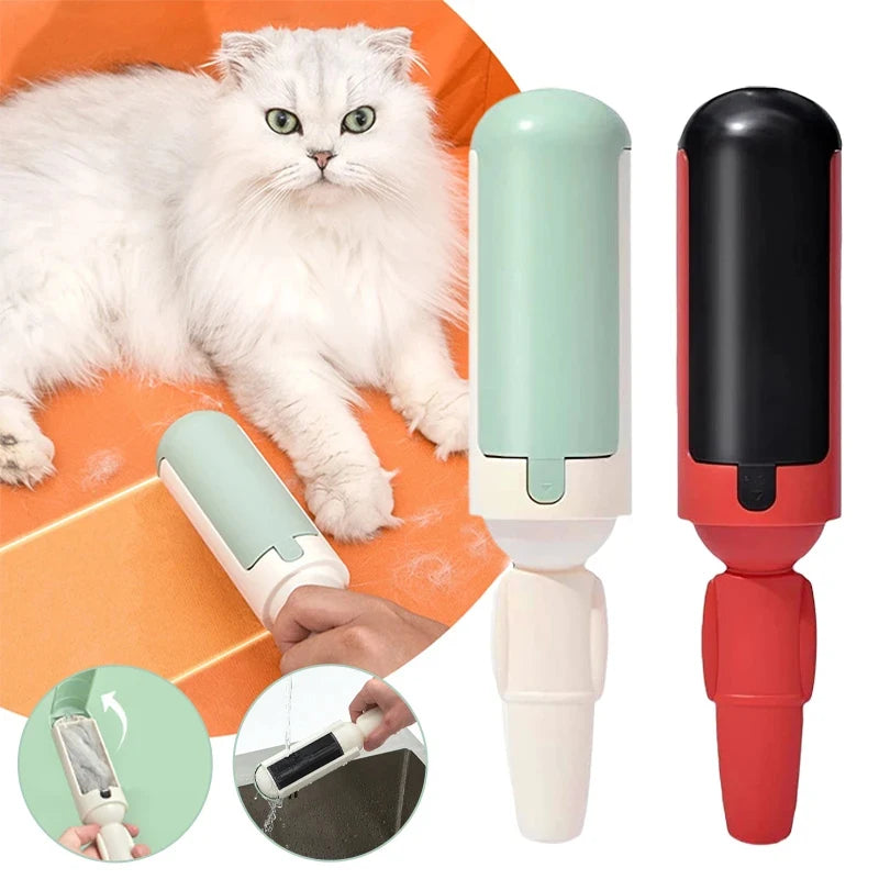 Reusable pet hair removal roller for sofas, clothing, and carpets