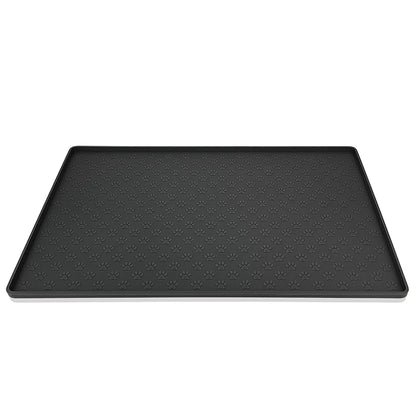 Dog eating on waterproof silicone pet feeding placemat