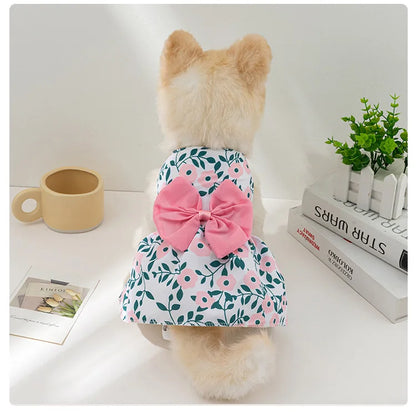 Dog Princess Dress for small dogs and cats – Elegant bowknot and breathable fabric for special occasions