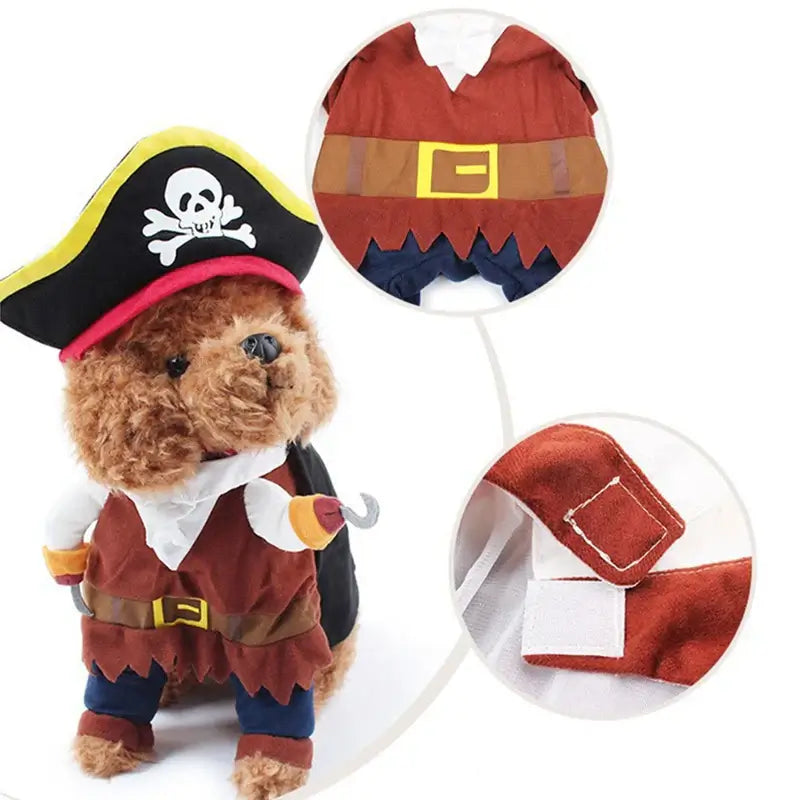 Pirate dog costume, Halloween dog outfit, corsair jacket for dogs, funny dog costume