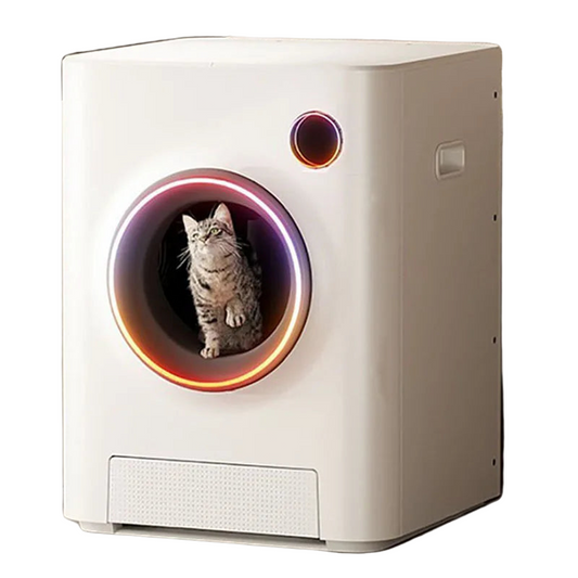 Fully automatic cat litter box with APP control, self-cleaning function, and odor management for a clean and fresh environment.