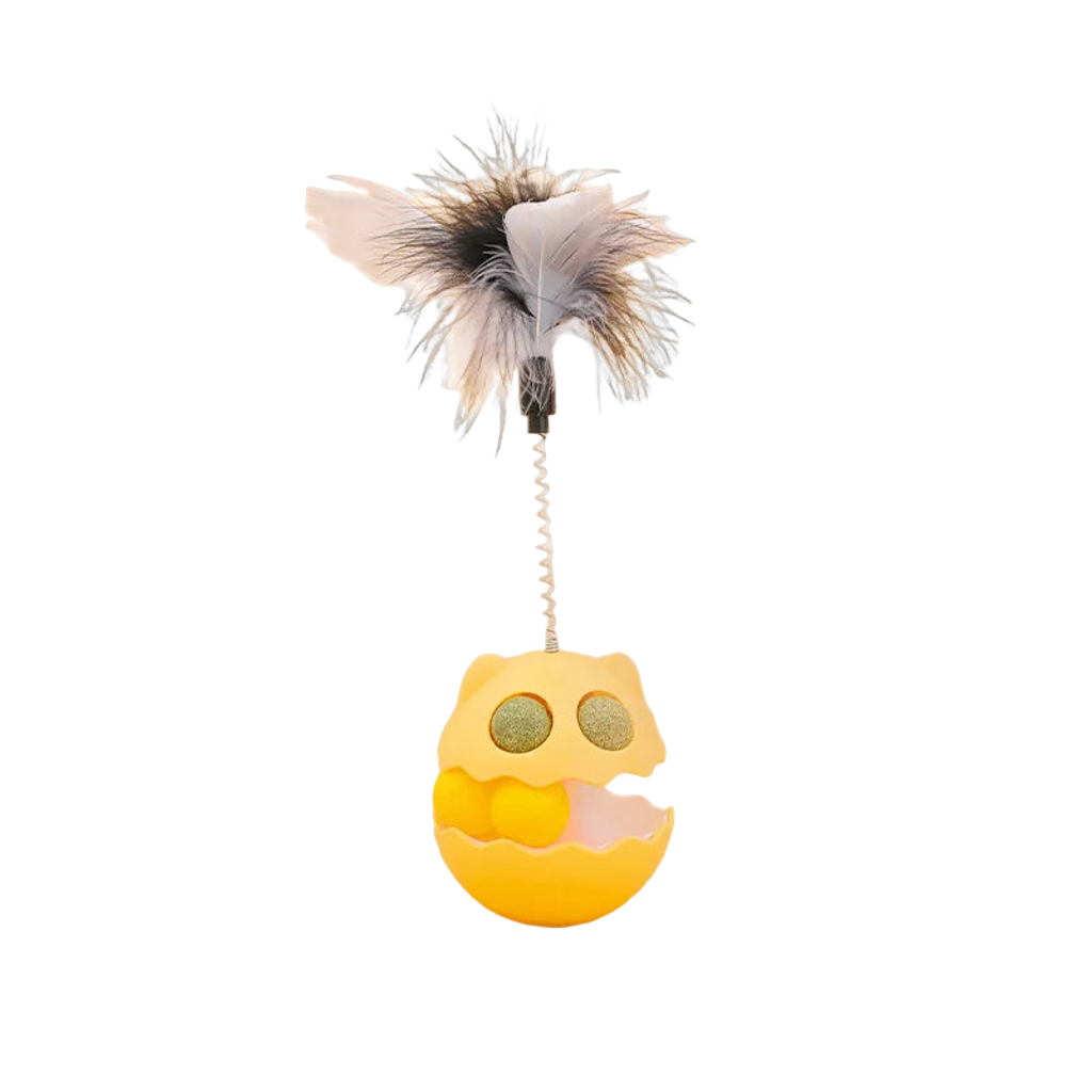 Interactive tumbler cat toy with built-in catnip, wobbling play ball for indoor cats