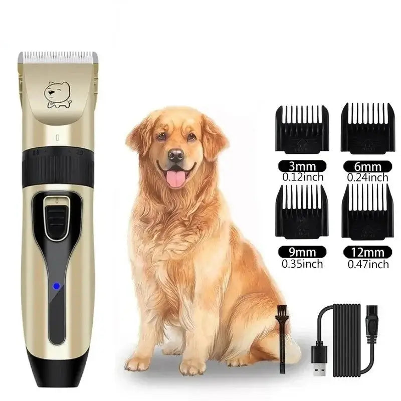 USB rechargeable pet grooming clipper for dogs and cats, cordless trimmer with quiet motor for at-home grooming